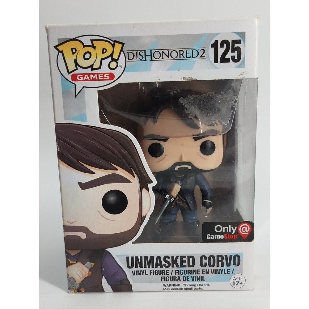 Funko Pop Games Dishonored Unmasked Corvo GameStop Vinyl Black Apparel‎ Red